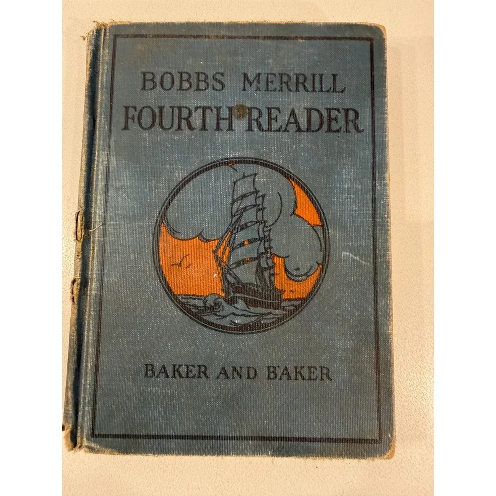 Vintage 1920s Bobbs-Merrill Readers Set Primer Second Fourth Baker School Books